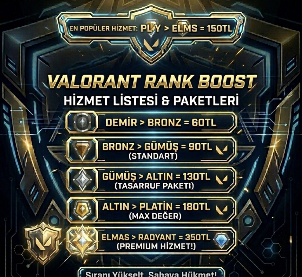 ✅VALORANT RANK BOOST BRONZ➡️RADİANT ARASI✅